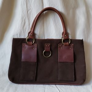Sundance chocolate brown suede and leather bag
